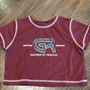 Kids Maroon Groove Dance Crop T-Shirt CL